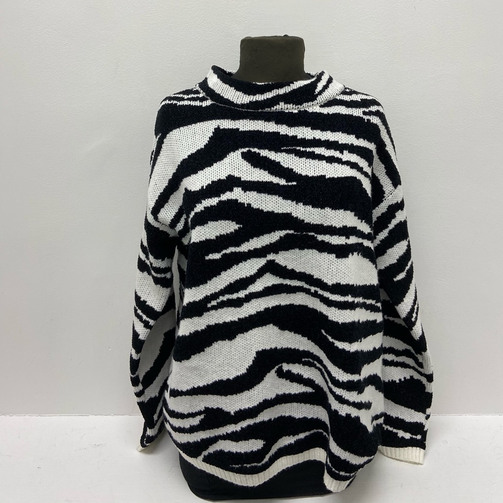 B & W Zebra Print Sweater
